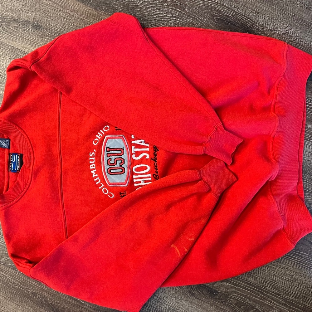 Red Ohio state crew neck sweater